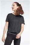 تی شرت مشکی یقه گرد مدل کوتاه طرح ساده آستین کوتاه زنانه ریباک Reebok (ساخت انگلستان)
