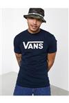 تی شرت آبی سرمه ای یقه گرد طرح چاپی مدل ساده آستین کوتاه مردانه ونس Vans (ساخت آمریکا)