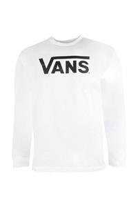 بلوز سفید یقه گرد طرح چاپی برند آستین بلند مردانه ونس Vans (ساخت آمریکا) 