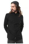 پیراهن مشکی یقه پیراهنی مدل ساده جیب دار جلو دکمه دار آستین بلند مردانه ونس Vans (ساخت آمریکا)