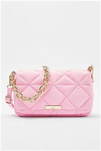 کیف رو دوشی  زنانه با دو بند متفاوت رنگ صورتی برشکا Bershka (ساخت اسپانیا)