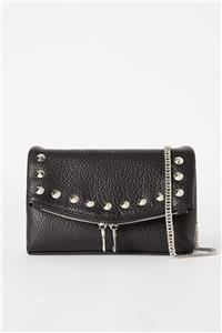 کیف صلیبی مدل منگنه ای و زیپ دار با بند زنجیری رنگ مشکی برشکا Bershka (ساخت اسپانیا)