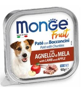 ووم سگ بالغ مونژه طعم بره وسیب 100 گرم Monge Voom Adult Wet Dog Food With Lamb Apple 