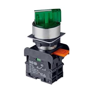 کلید سلکتوری 48 ولت چراغ‌دار یک طرفه ثابت فلزی SES-LED رعد