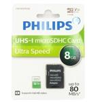 کارت حافظه MicroSDHC فیلیپس مدل Ultra Speed استاندارد UHS-I U1 سرعت 80MB/s ظرفیت 8 گیگابایت 