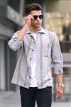 ژاکت پشمی طرح چهارخانه یقه پیراهنی مدل آستین بلند جیب دار مردانه مدمکست Madmext (ساخت ترکیه)