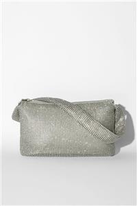 کیف دسته دار سنگی براق رنگ نقره ای برشکا Bershka (ساخت اسپانیا)