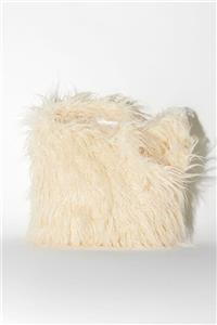 کیف دسته دار مدل خز مصنوعی بلند رنگ بژ برشکا Bershka (ساخت اسپانیا)