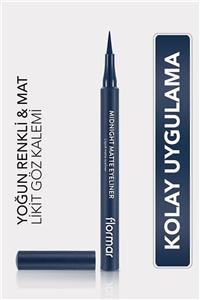 خط چشم ماژیکی مات میدنایت Midnight رنگ آبی شماره 003  فلورمار Flormar