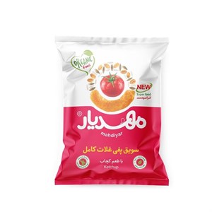اسنک سویق پفی غلات کامل طعم کچاپ مهدیار - 50 گرم