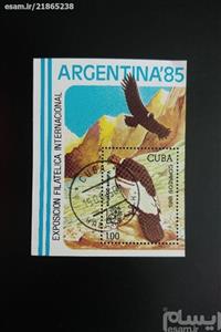 شیت تمبر کرکس(لاشخور) آرژانتین85، کوبا 1985