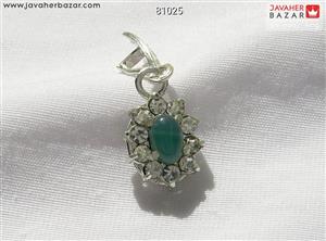 مدال نقره عقیق سبز ظریف