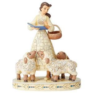 فیگور اورجینال دیزنی “Belle with Sheep White Woodland “Bookish Beauty