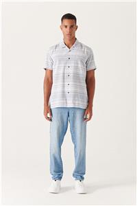 شلوار جین آبی جیب دار کمرکش کاپوت دار مدل گشاد مردانه آوا Avva (ساخت ترکیه)