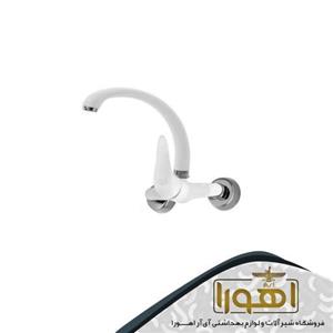 شیرالات شیرظرفشویی دیواری مدل راهو سفید کروم