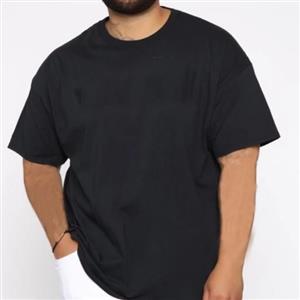 تیشرت 4XL یقه گرد روانبخش شوقی نخ سوپر سایز بزرگ خنک ساده