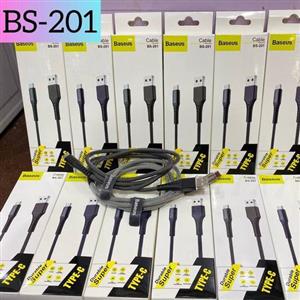 کابل شارژ ضد برش تایپ سی برند بیسئوس baseus مدل Bs-201 کیفیت عالی