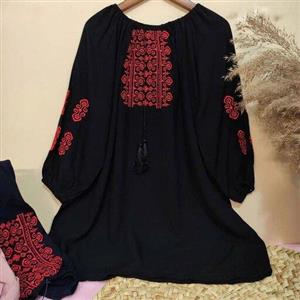 تونیک نخی گلدوزی ابریشمی طرح کتیبه(شیک)(پیشنهاد ویژه آتوسا)