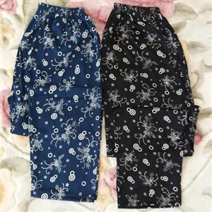 شلوار زنانه راحتی جنس نخی تنخور نرم لطیف عالی قواره بزرگ فری سایز از سایز 40 تا سایز 55 میخوره قد 100 