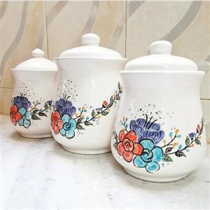 سرویس بانکه های پاسماوری سه پارچه  سرامیکی طرح گل