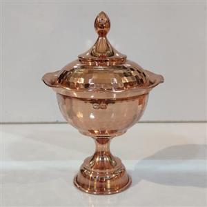 قندان مسی چکشی نانو شده طرح لاله