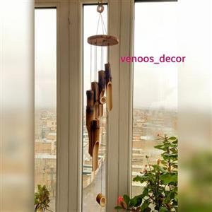 آویز چوبی مدل بادزنگ بامبو کد 800