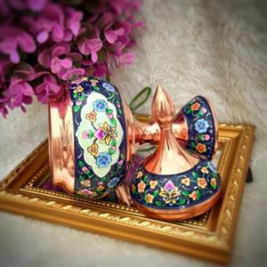 شکلات خوری مسی پایه دار مس و پرداز ارتفاع 24 سانتی
