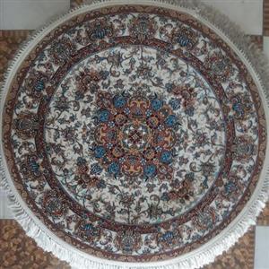 قالیچه دایره گرد افشان ندا کرم 700 شانه یک در یک صددرصد نخ اکریلیک تراکم 2550 باکیفیت بالا
