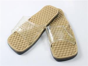 دمپایی ماساژور قهوه ای روشن کنتراست کد 2147  * سری آخر *