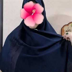 ست روسری و ساق دست سورمه ای حریر ژرژت