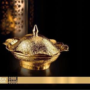 قندان  بیضی طلایی بزرگ زارا