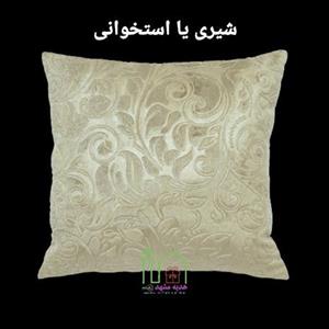 یک جفت روکوسنی یا روکش کوسن مبل مخمل آنجل رنگ شیری،استخوانی گل برجسته\nدورو مثل هم