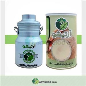 روغن زرد گوسفندی آرتیشو بهمراه ظرف سنتی روحی ( روغن زرد روغن کرمانشاهی)