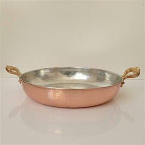 ماهیتابه مسی دسته برنجی سایز متوسط نانو شده
