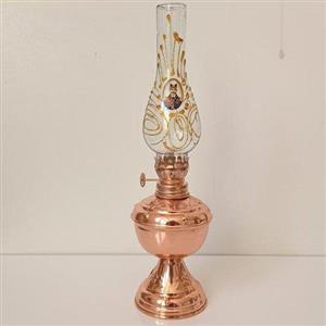 چراغ گرد سوز مسی طرحدار قلم زنی شاه عباسی نانو شده