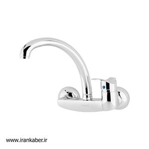 شیر ظرفشویی دیواری مدل راهو کروم
