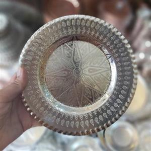 پیش دستی مسی دو رو قلع و طرح ترنج سیمین مس