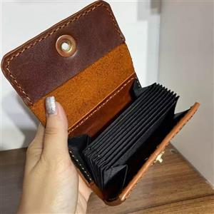 کیف جاکارتی  چرم طبیعی مدل اکاردئونی(دستدوز)