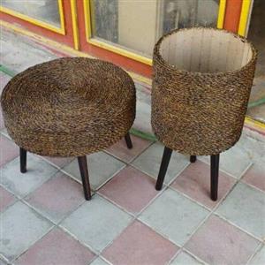 گلدان حصیری پایه دار