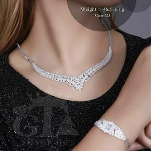 سرویس مارسا نقره 925 طرح جواهر روکش اب طلا