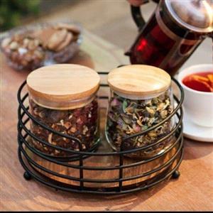 استند رومیزی گرد  مشکی کف چوبی ایفل