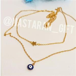 گردنبند چشم نظر استیل رنگ ثابت 