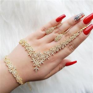 سرویس مارسا رنگی نقره 925 طرح جواهر ابکاری طلازرد