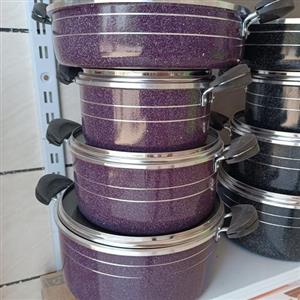 سرویس قابلمه 7 پارچه گرانیت مشکی طرح چدن پیرکس برند ضرغام(کیژان)