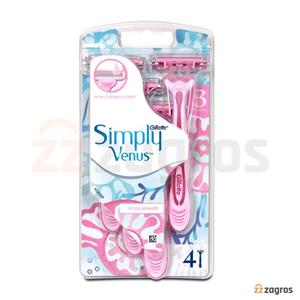 تیغ ونوس مدل سه لبه Simply Venus بسته 4 تایی Gillette Simply Venus Gillette Simply Venus 3