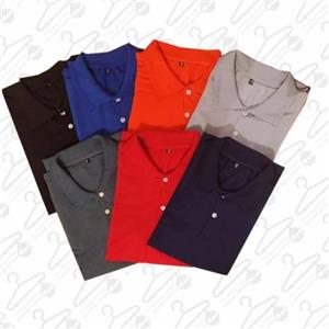 تی شرت جودون پلی استر پنبه جنس عالی  یقه دکمه دار آستین کوتاه  کد 400