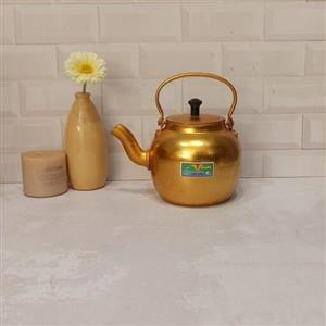 کتری روحی سایز  22 آلومینیومی زرد ضخیم برند مهتاب باکیفیت مناسب چای ذغالی