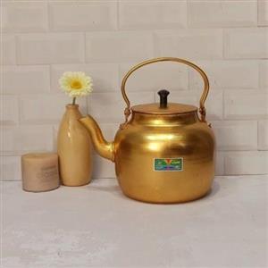 کتری  1.5لیتر آلومینیومی زرد ضخیم تهیه شده از بهترین مواداولیه کتری روحی روی