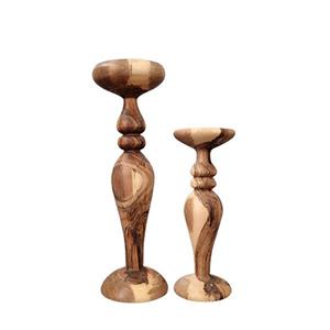 شمعدان چوبی دوتایی