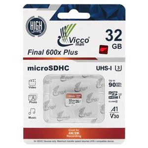 رم 32 گیگ ویکومن u3 همراه با  viccoman final 600x plus v30 uhs-i